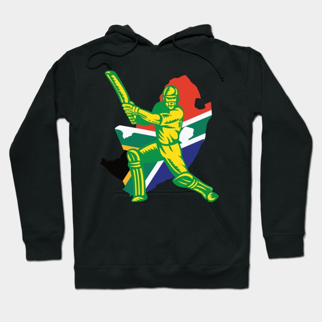 South Africa Cricket Player Batsman Design Hoodie by alltheprints